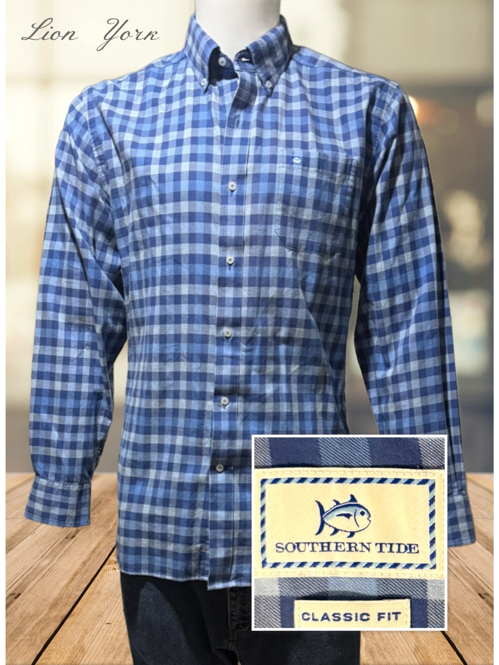 Southern Tide Blue Check Button-Down Shirt